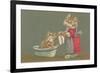 Dressed Kittens Bathing-null-Framed Premium Giclee Print