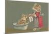 Dressed Kittens Bathing-null-Mounted Premium Giclee Print