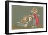 Dressed Kittens Bathing-null-Framed Art Print