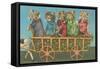 Dressed Kittens Go for a Hayride-null-Framed Stretched Canvas