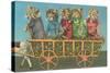 Dressed Kittens Go for a Hayride-null-Stretched Canvas