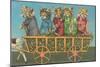 Dressed Kittens Go for a Hayride-null-Mounted Art Print