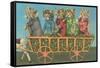 Dressed Kittens Go for a Hayride-null-Framed Stretched Canvas