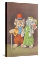 Dressed Kittens on the Town-null-Stretched Canvas