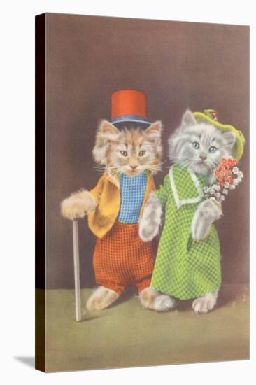 Dressed Kittens on the Town-null-Stretched Canvas