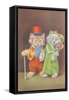 Dressed Kittens on the Town-null-Framed Stretched Canvas