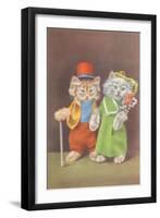 Dressed Kittens on the Town-null-Framed Art Print