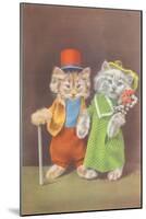 Dressed Kittens on the Town-null-Mounted Art Print