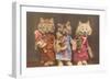 Dressed Kittens with Dolls-null-Framed Art Print