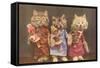 Dressed Kittens with Dolls-null-Framed Stretched Canvas