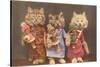 Dressed Kittens with Dolls-null-Stretched Canvas