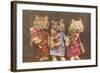 Dressed Kittens with Dolls-null-Framed Art Print