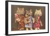 Dressed Kittens with Dolls-null-Framed Art Print