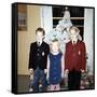 Dressed Up Siblings Stand by the Christmas Tree, Ca. 1965-null-Framed Stretched Canvas