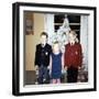 Dressed Up Siblings Stand by the Christmas Tree, Ca. 1965-null-Framed Photographic Print