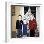 Dressed Up Siblings Stand by the Christmas Tree, Ca. 1965-null-Framed Photographic Print