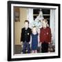 Dressed Up Siblings Stand by the Christmas Tree, Ca. 1965-null-Framed Photographic Print