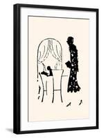 Dressed Woman Walks into a Restaurant-Maxfield Parrish-Framed Art Print