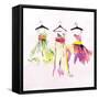 Dresses Watercolor-OnRei-Framed Stretched Canvas