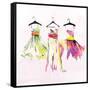 Dresses Watercolor-OnRei-Framed Stretched Canvas