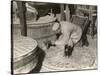 Dressing a Millstone at a Water Mill at Ewell Surrey-null-Stretched Canvas