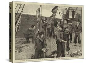 Dressing an Ironclad with Flags at Spithead in Honour of the Wedding of the Princess Beatrice-null-Stretched Canvas