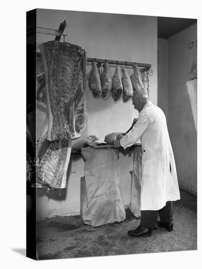 Dressing Meat for Sale, Rawmarsh, South Yorkshire, 1955-Michael Walters-Stretched Canvas