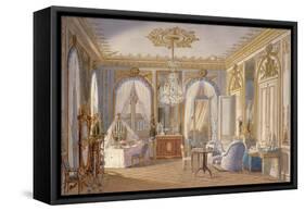 Dressing Room of the Empress Eugenie at Saint-Cloud, 1860 (W/C on Paper)-Fortune de Fournier-Framed Stretched Canvas