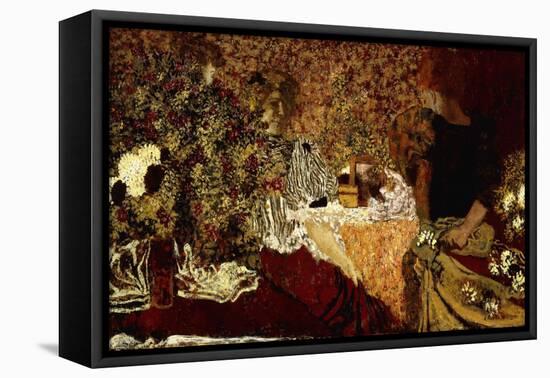 Dressing Table (in the flowers); Le Table de Toilette (Dans le Fleurs)-Edouard Vuillard-Framed Stretched Canvas