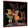 Dressing the Reindeer - Child Life, December 1925-Hazel Frazee-Stretched Canvas