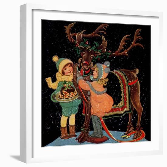 Dressing the Reindeer - Child Life-Hazel Frazee-Framed Giclee Print