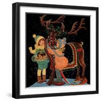 Dressing the Reindeer - Child Life-Hazel Frazee-Framed Giclee Print