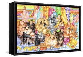 Dressmaker Kitties-Karen Middleton-Framed Stretched Canvas