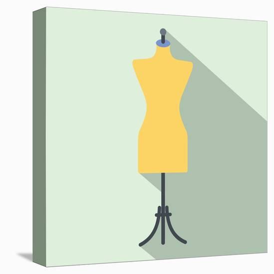 Dressmaker Model Flat Icon-Yulia Ryabokon-Stretched Canvas