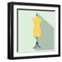 Dressmaker Model Flat Icon-Yulia Ryabokon-Framed Art Print