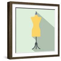 Dressmaker Model Flat Icon-Yulia Ryabokon-Framed Art Print