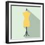 Dressmaker Model Flat Icon-Yulia Ryabokon-Framed Art Print