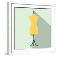 Dressmaker Model Flat Icon-Yulia Ryabokon-Framed Art Print