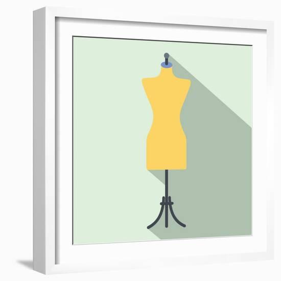 Dressmaker Model Flat Icon-Yulia Ryabokon-Framed Art Print