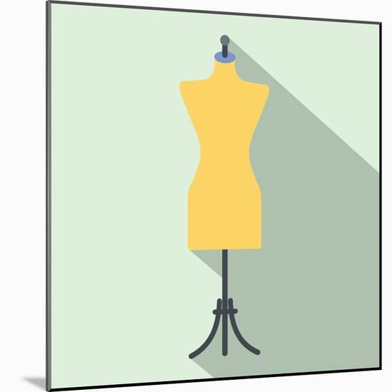 Dressmaker Model Flat Icon-Yulia Ryabokon-Mounted Art Print