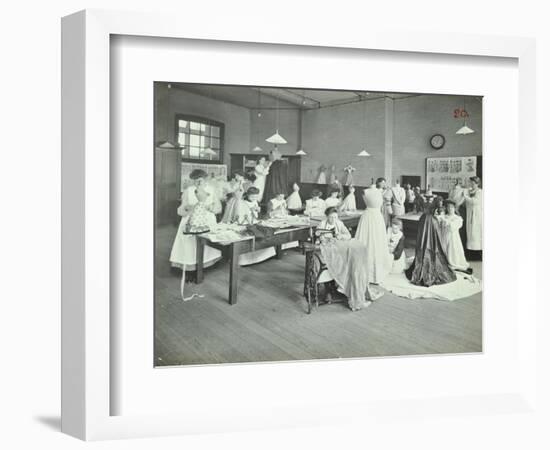 Dressmaking Class, Borough Polytechnic, Southwark, London, 1907-null-Framed Photographic Print