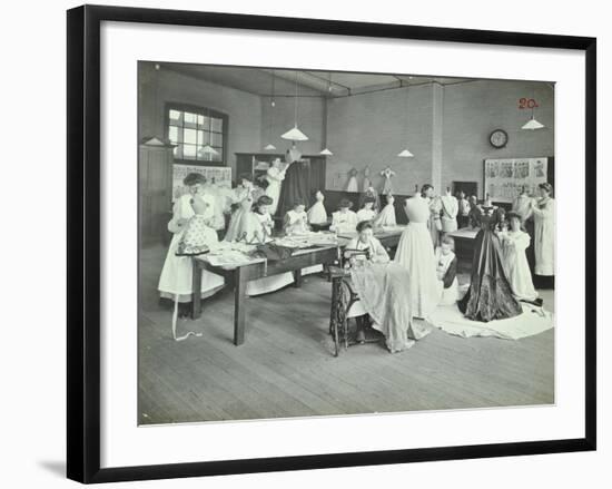 Dressmaking Class, Borough Polytechnic, Southwark, London, 1907-null-Framed Photographic Print