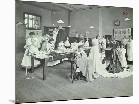 Dressmaking Class, Borough Polytechnic, Southwark, London, 1907-null-Mounted Photographic Print