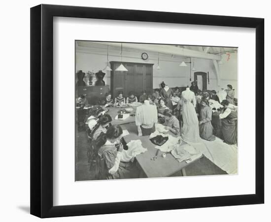 Dressmaking Class, Hammersmith Trade School for Girls, London, 1911-null-Framed Photographic Print