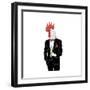 Dressy Rooster with Glass of Champagne-Olga_Angelloz-Framed Premium Giclee Print