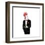 Dressy Rooster with Glass of Champagne-Olga_Angelloz-Framed Art Print