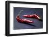 Dried Chillipods on Black Slate-Jana Ihle-Framed Photographic Print