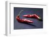 Dried Chillipods on Black Slate-Jana Ihle-Framed Photographic Print