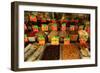 Dried Chinese Herbs, Mushrooms, and Spices in Front of a Grocery-Sabine Jacobs-Framed Photographic Print