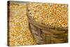 Dried Corn in Basket, Otavalo Handicraft Market, Quito, Ecuador-Cindy Miller Hopkins-Stretched Canvas
